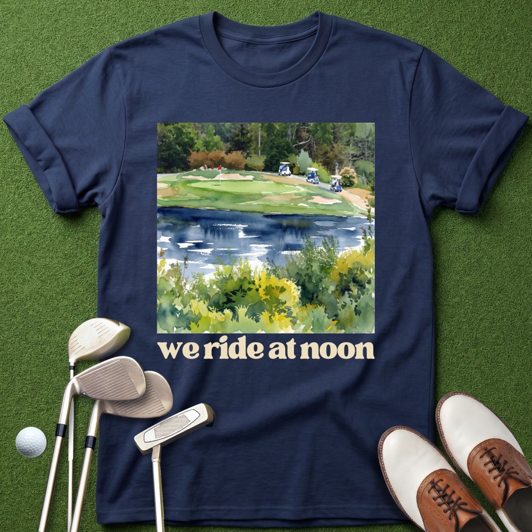 we-ride-at-noon-golf-tshirt-navy-the-next-fairway