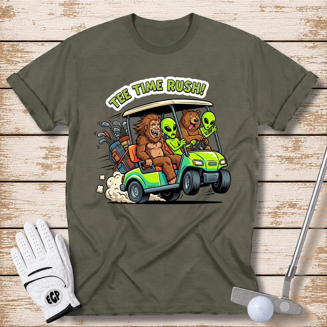 tee-time-rush-funny-cartoon-golf-t-shirt-military-green-color-the-next-fairway